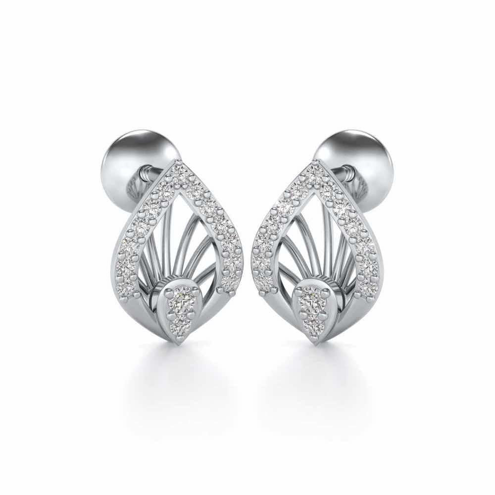 Impish Silver Studs - White Gold - Image 1