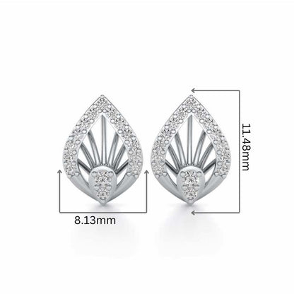Impish Silver Studs - White Gold - Image 2