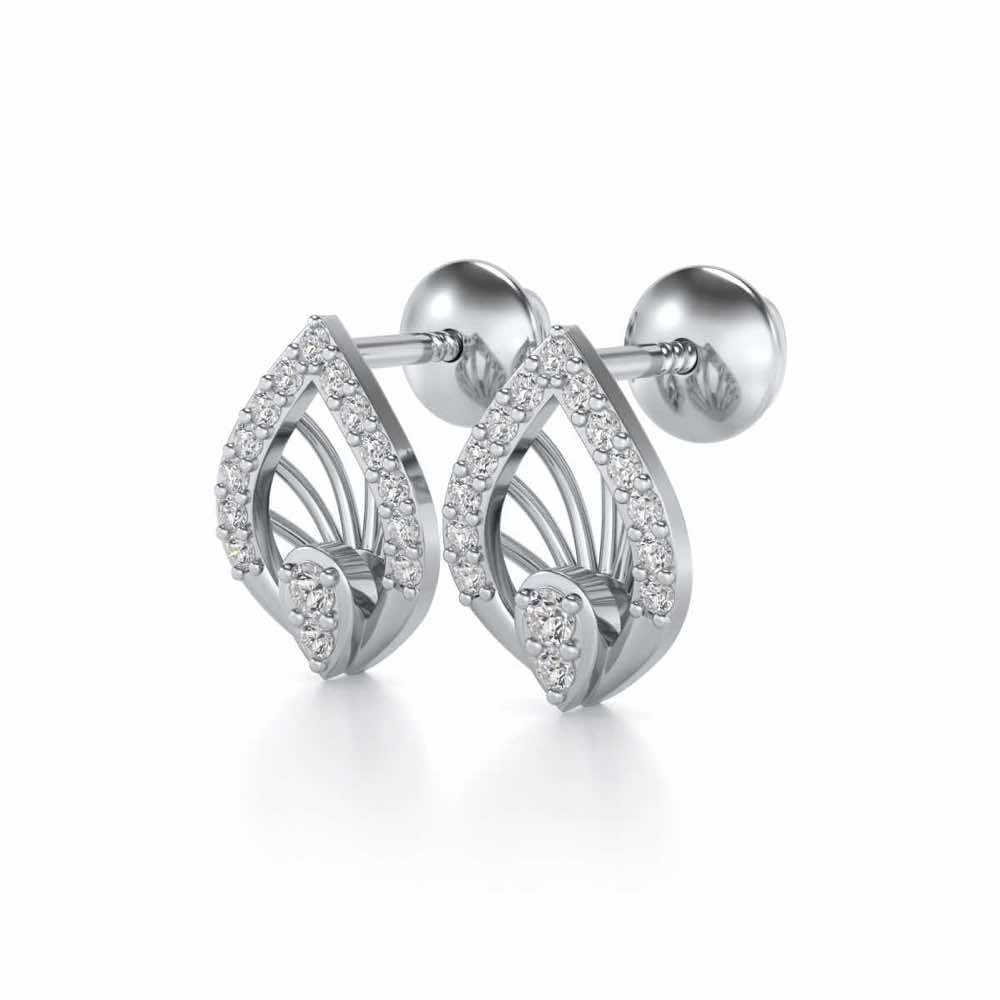 Impish Silver Studs - White Gold - Image 3