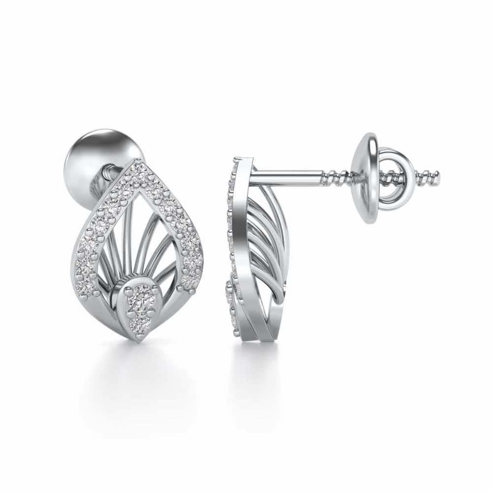 Impish Silver Studs - White Gold - Image 4