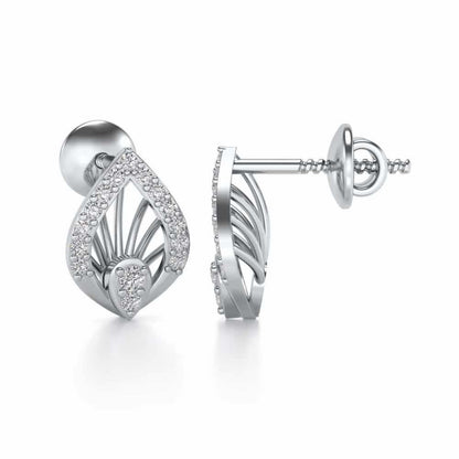 Impish Silver Studs - White Gold - Image 4