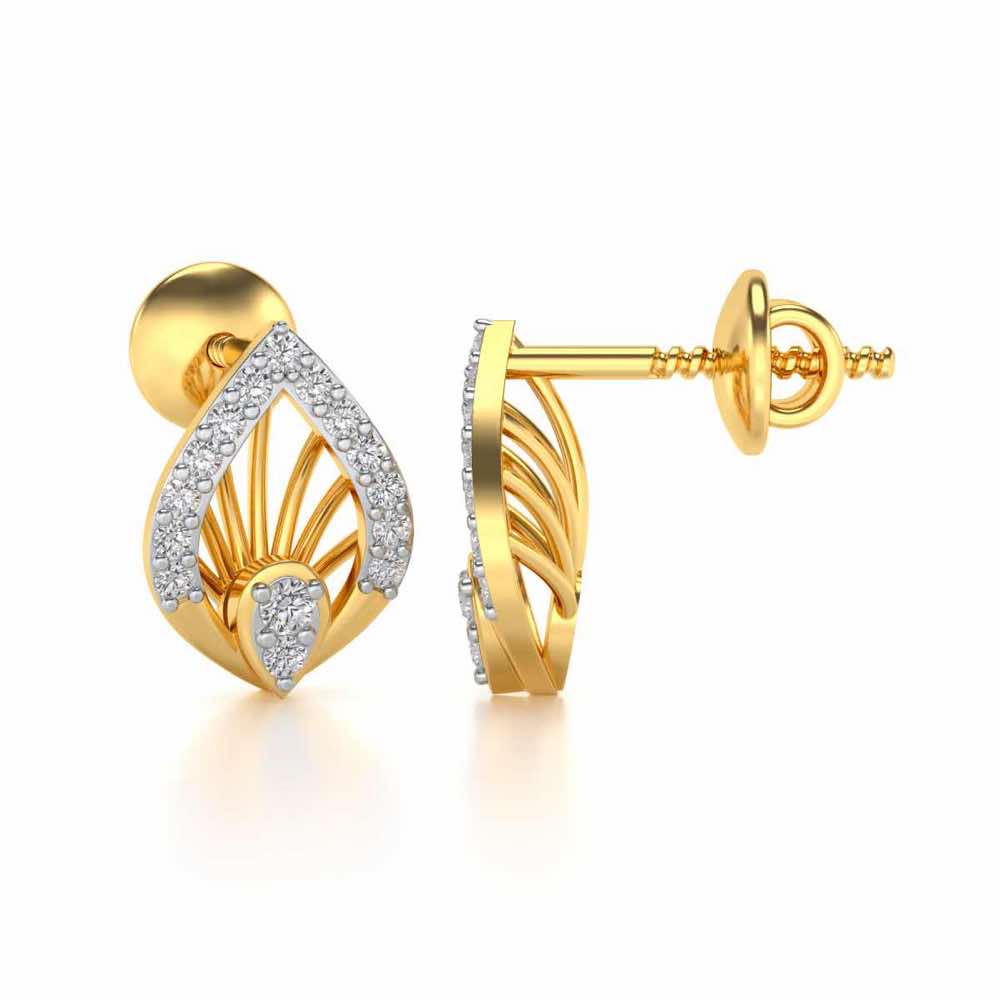 Impish Silver Studs - Yellow Gold - Image 4
