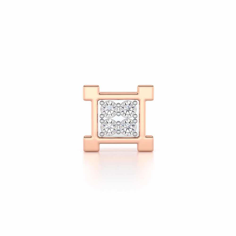 Imposing Silver Men Stud - Rose Gold - Image 1