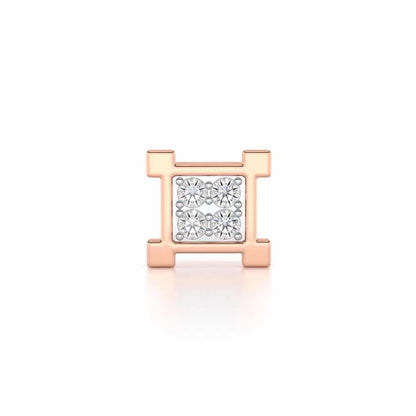 Imposing Silver Men Stud - Rose Gold - Image 1