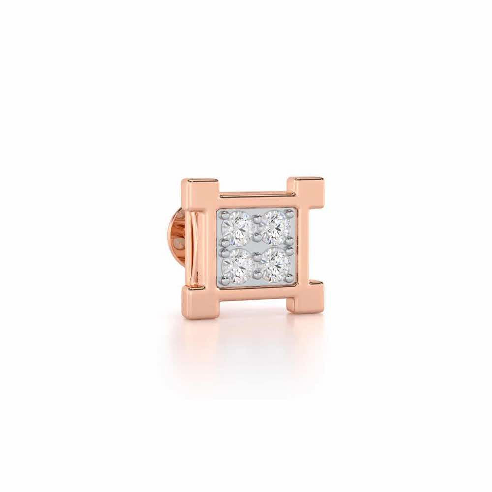 Imposing Silver Men Stud - Rose Gold - Image 2