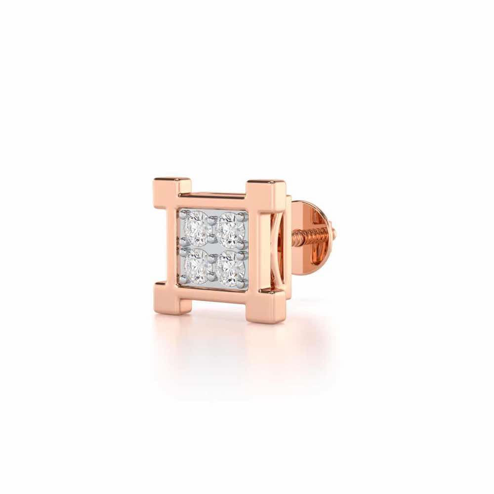 Imposing Silver Men Stud - Rose Gold - Image 3