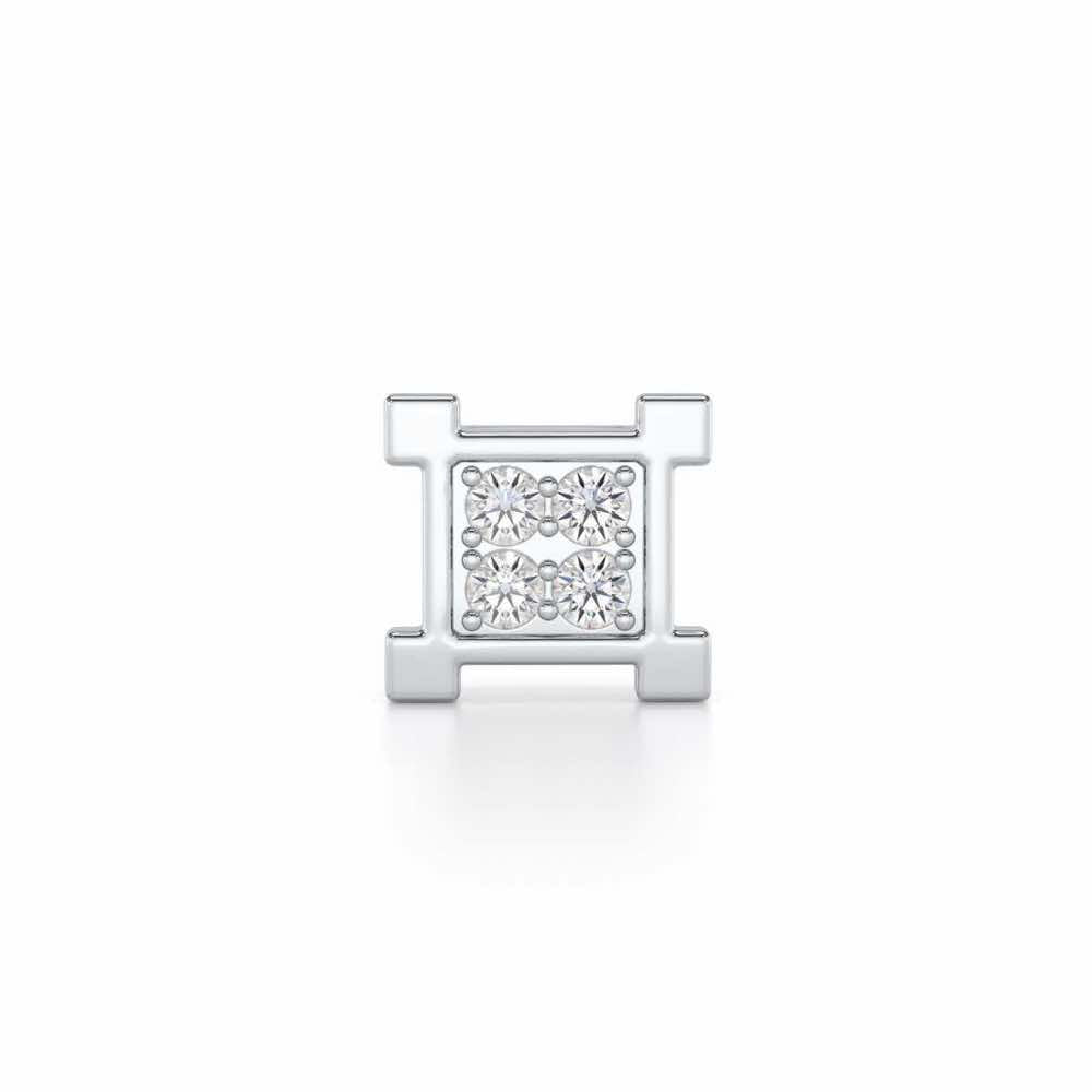Imposing Silver Men Stud - White Gold - Image 1