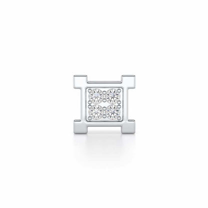 Imposing Silver Men Stud - White Gold - Image 1