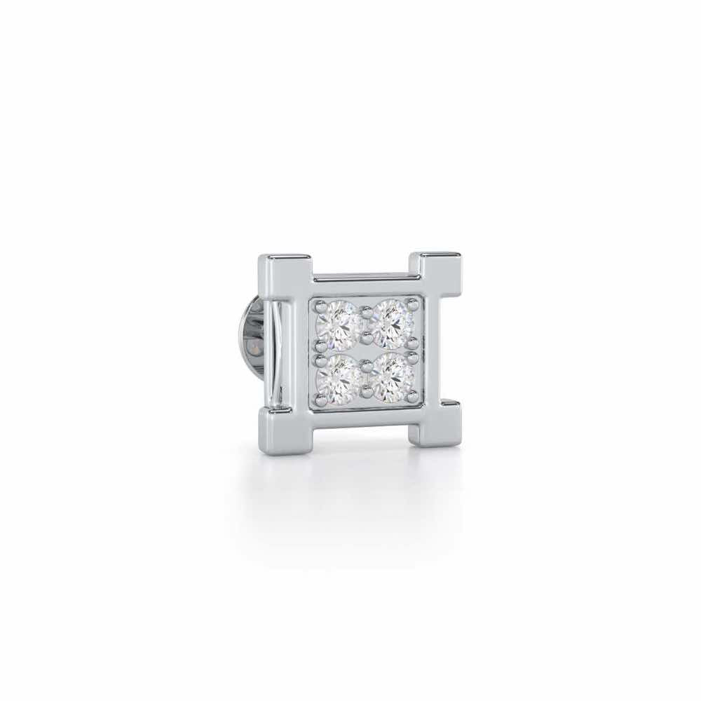 Imposing Silver Men Stud - White Gold - Image 2