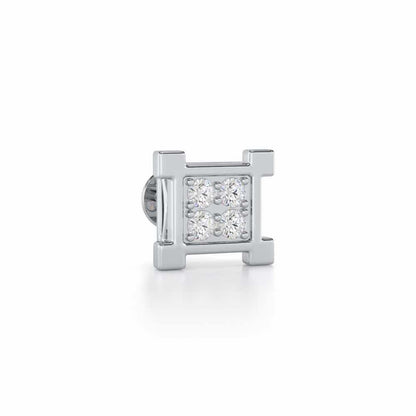 Imposing Silver Men Stud - White Gold - Image 2