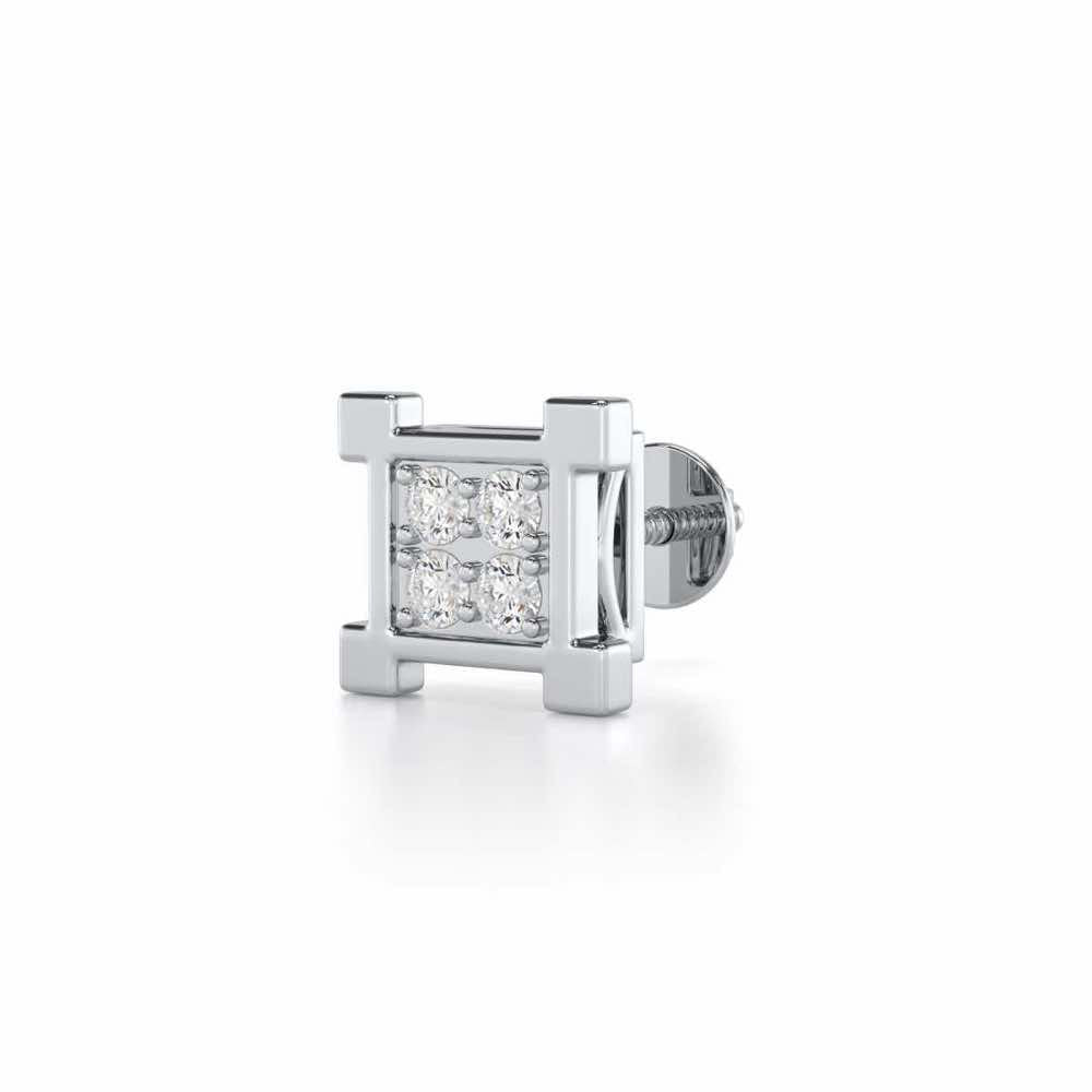 Imposing Silver Men Stud - White Gold - Image 3