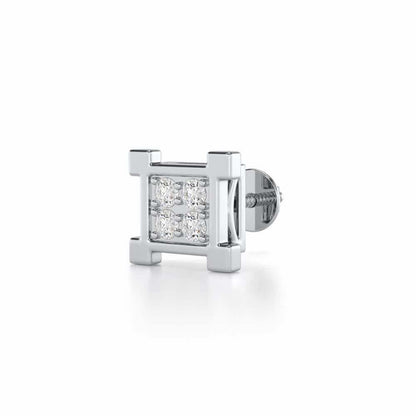Imposing Silver Men Stud - White Gold - Image 3