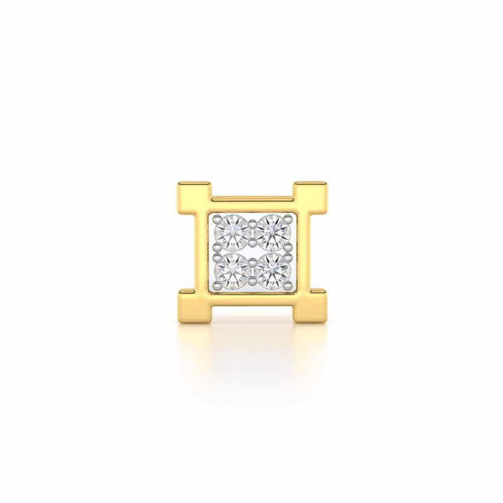 Imposing Silver Men Stud - Yellow Gold - Image 1
