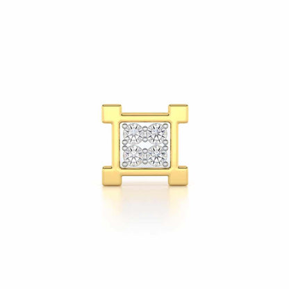 Imposing Silver Men Stud - Yellow Gold - Image 1
