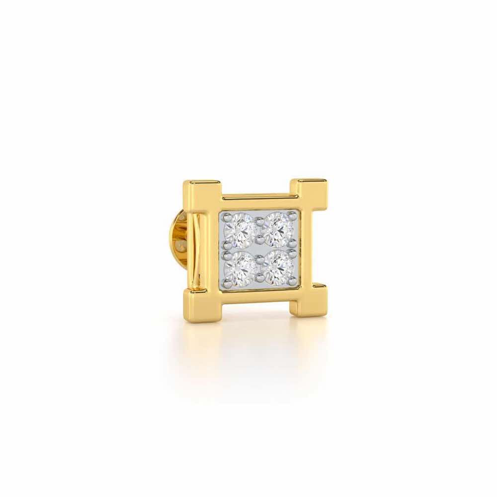 Imposing Silver Men Stud - Yellow Gold - Image 2