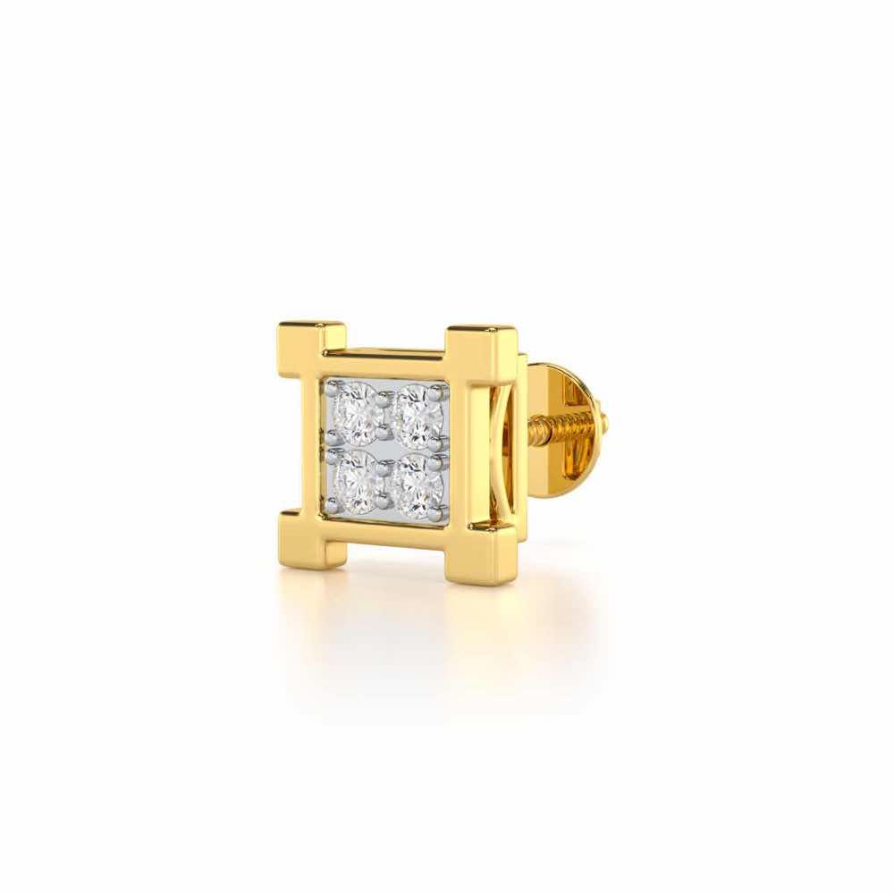 Imposing Silver Men Stud - Yellow Gold - Image 3