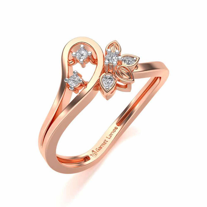 Imposing Flower Silver Ring - Rose Gold - Image 1