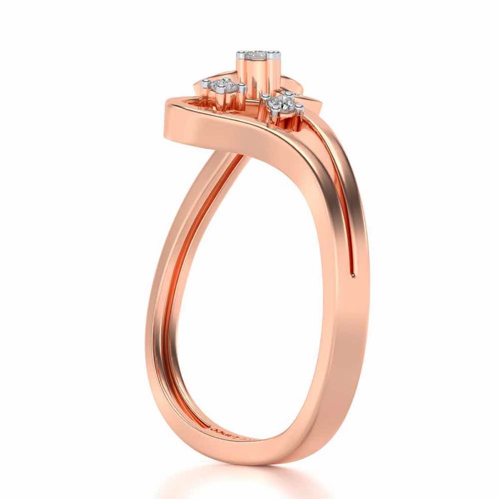 Imposing Flower Silver Ring - Rose Gold - Image 3