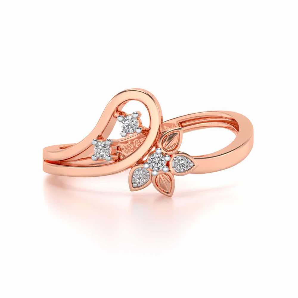 Imposing Flower Silver Ring - Rose Gold - Image 4