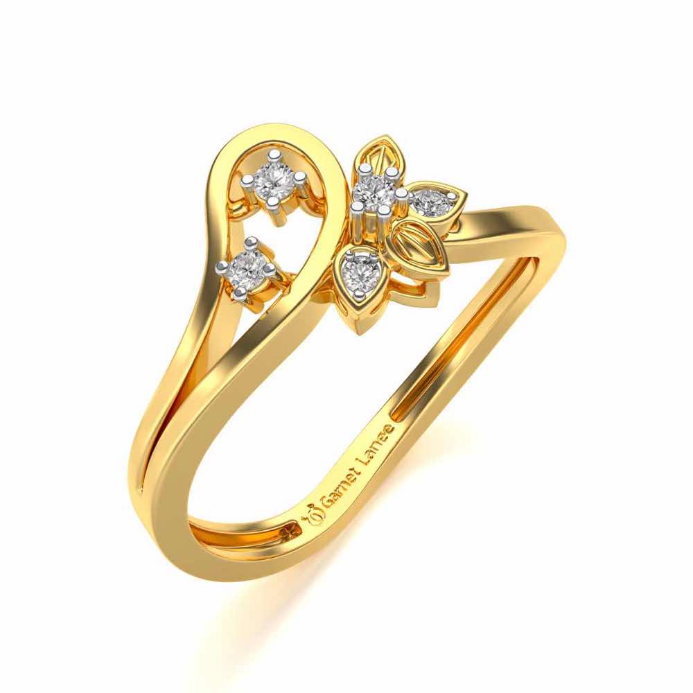 Imposing Flower Silver Ring - Yellow Gold - Image 1