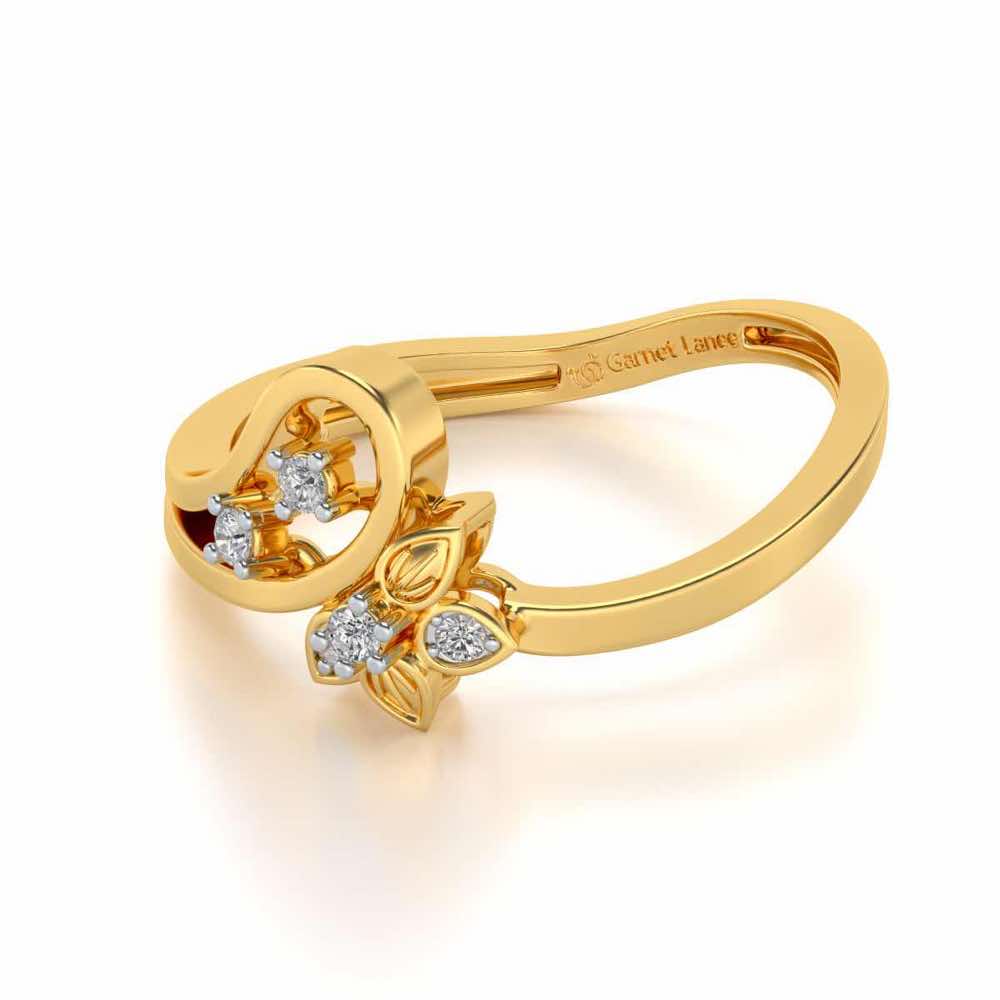 Imposing Flower Silver Ring - Yellow Gold - Image 2