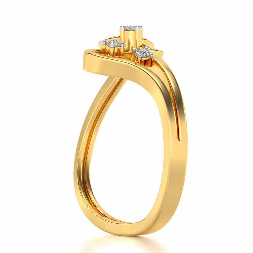 Imposing Flower Silver Ring - Yellow Gold - Image 3