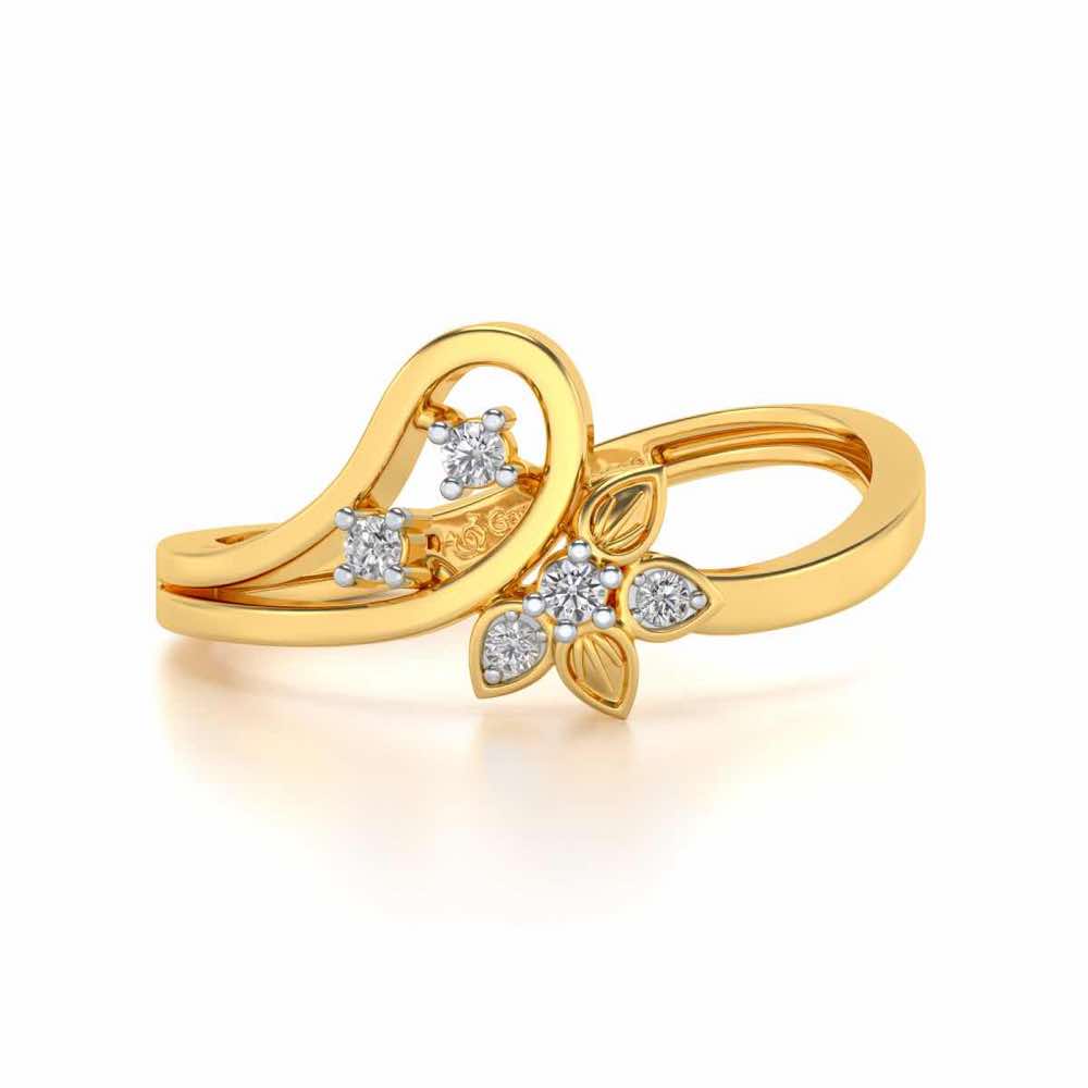 Imposing Flower Silver Ring - Yellow Gold - Image 4