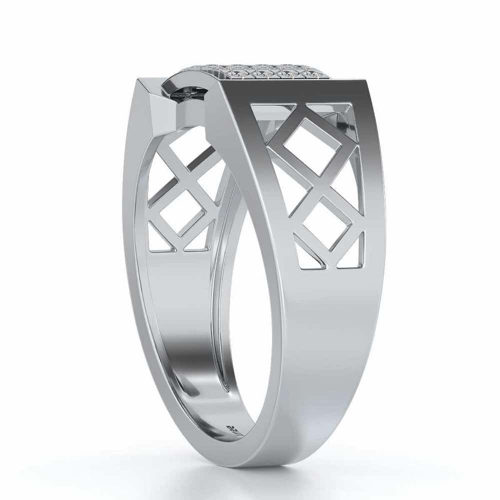 Impression Ring For Men - White Gold - Image 3