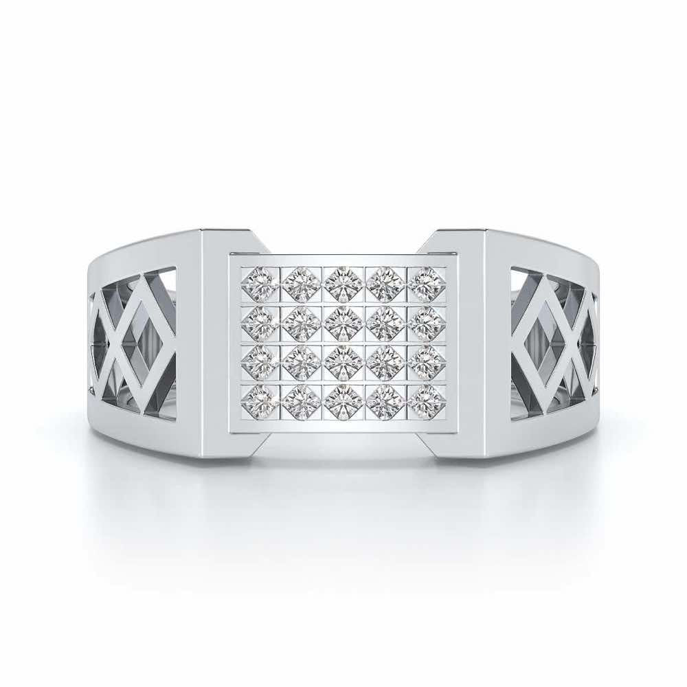 Impression Ring For Men - White Gold - Image 4