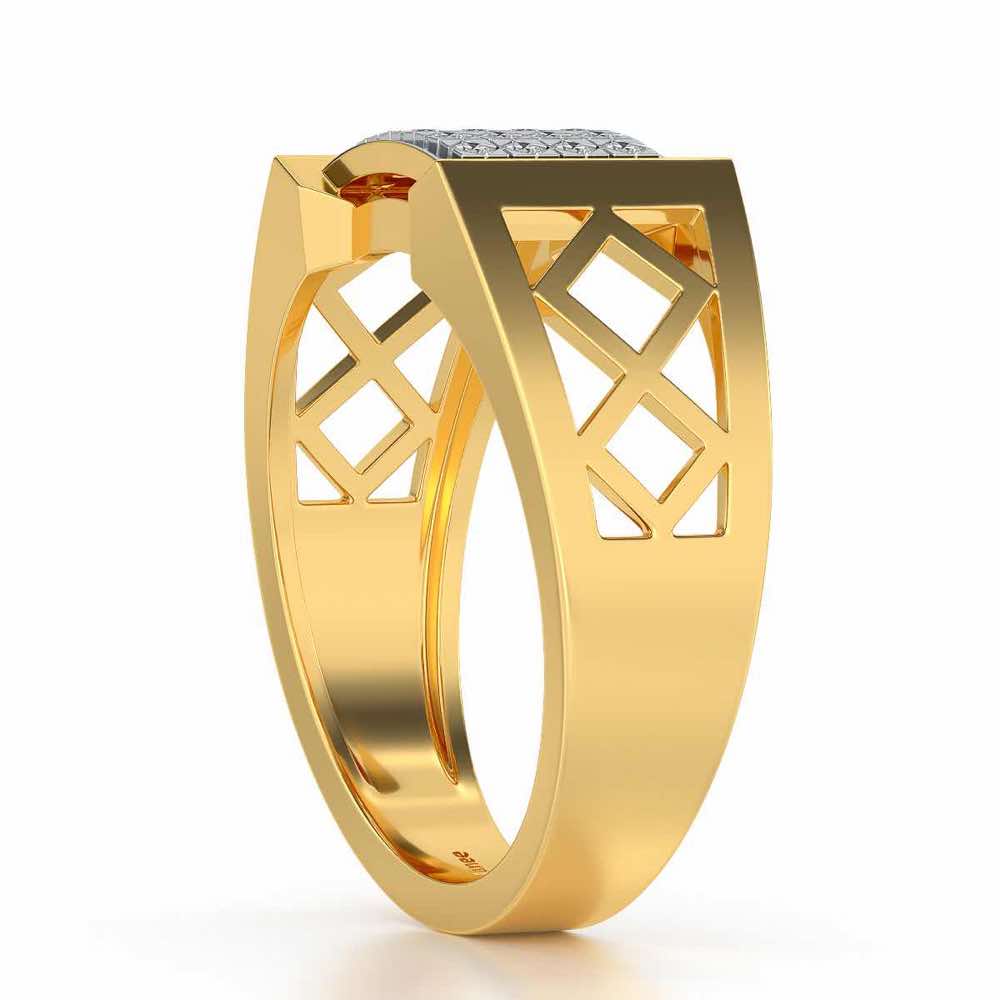 Impression Ring For Men - Yellow Gold - Image 3