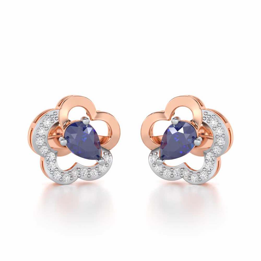 In Bloom Silver Earrings - Rose Gold - Image 1