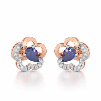 In Bloom Silver Earrings - Rose Gold - Image 1