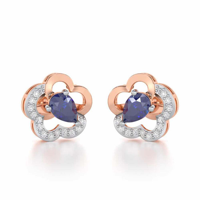 In Bloom Silver Earrings - Rose Gold - Image 1