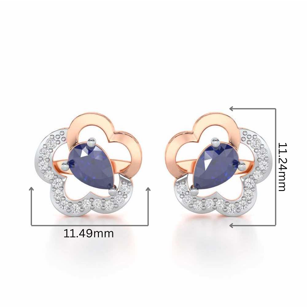In Bloom Silver Earrings - Rose Gold - Image 2