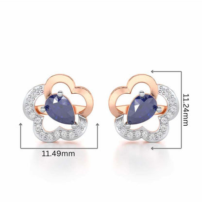 In Bloom Silver Earrings - Rose Gold - Image 2