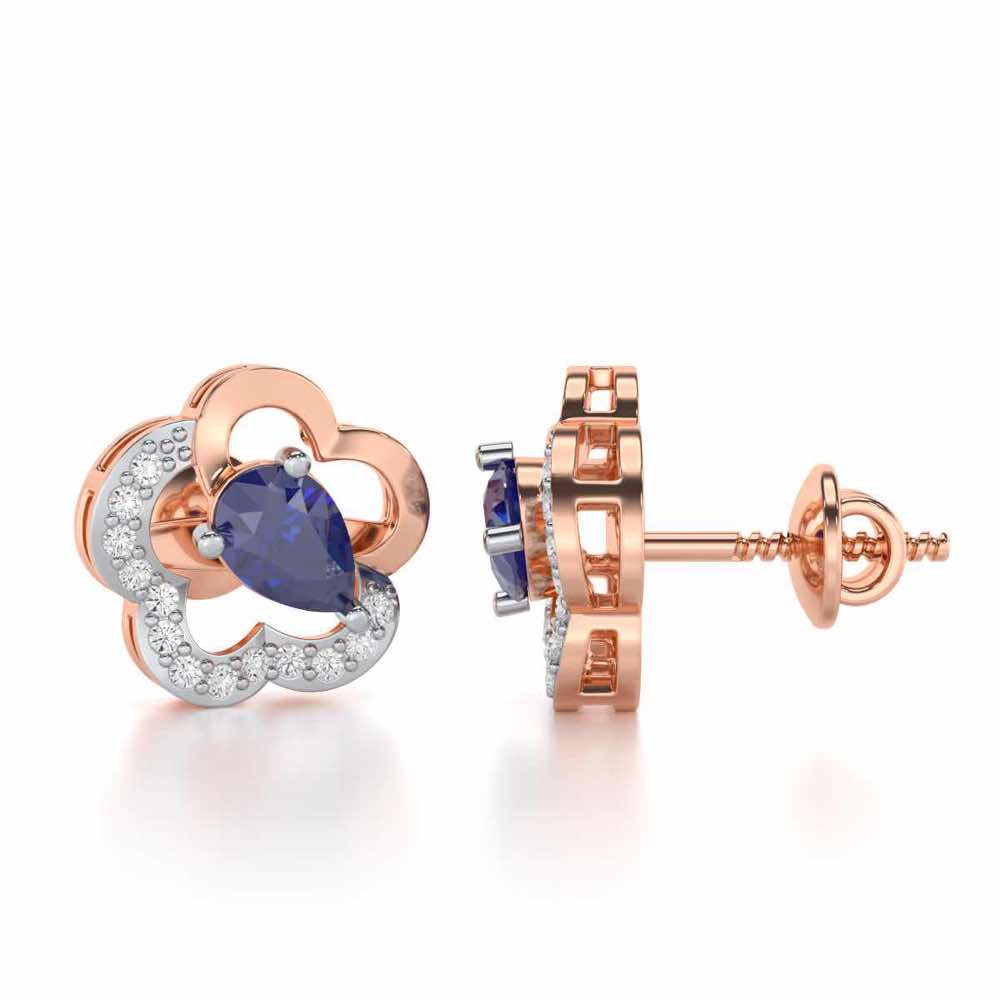 In Bloom Silver Earrings - Rose Gold - Image 4