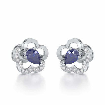 In Bloom Silver Earrings - White Gold - Image 1