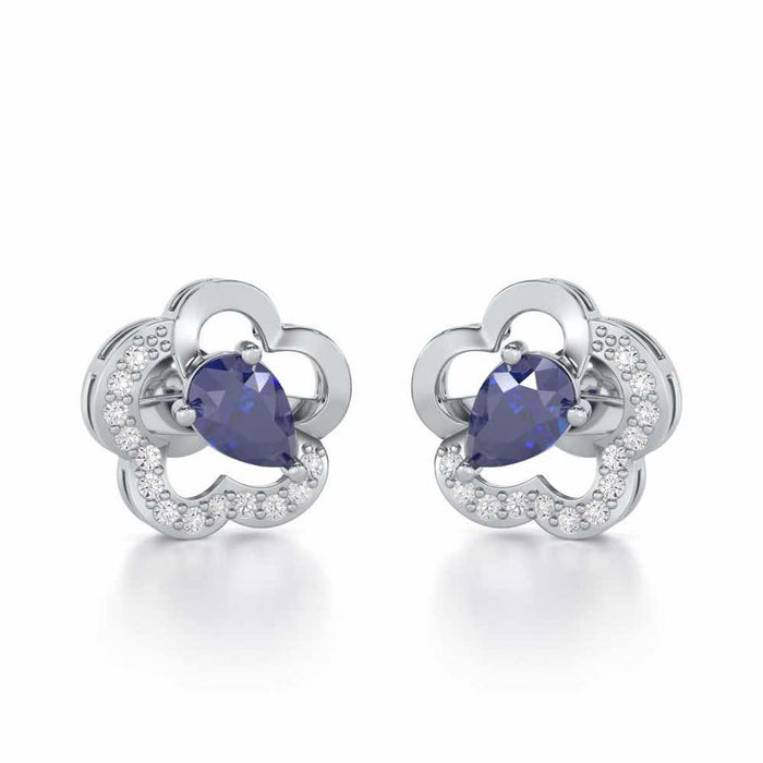 In Bloom Silver Earrings - White Gold - Image 1