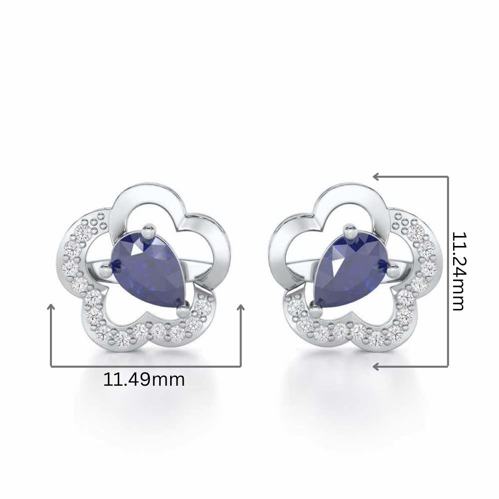 In Bloom Silver Earrings - White Gold - Image 2