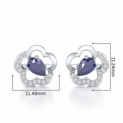 In Bloom Silver Earrings - White Gold - Image 2