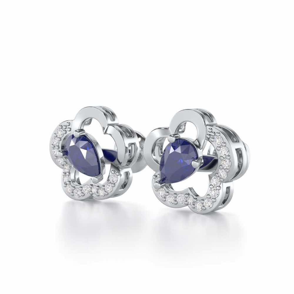 In Bloom Silver Earrings - White Gold - Image 3