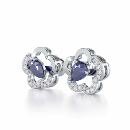 In Bloom Silver Earrings - White Gold - Image 3