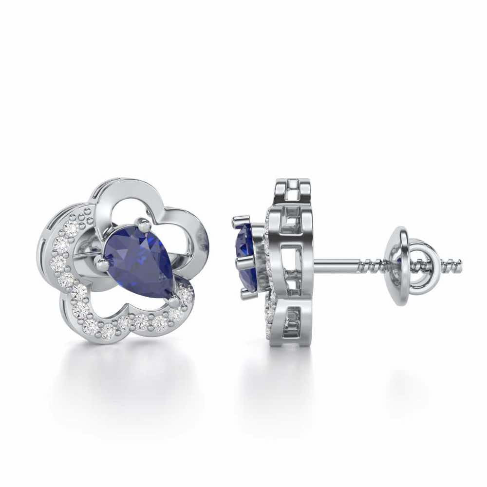 In Bloom Silver Earrings - White Gold - Image 4