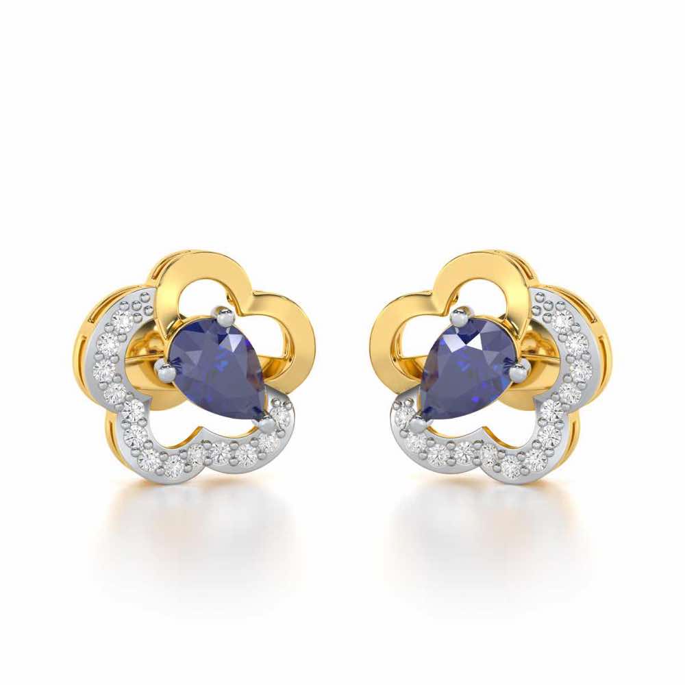 In Bloom Silver Earrings - Yellow Gold - Image 1