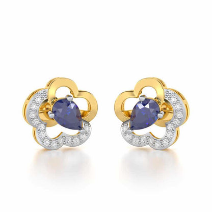 In Bloom Silver Earrings - Yellow Gold - Image 1