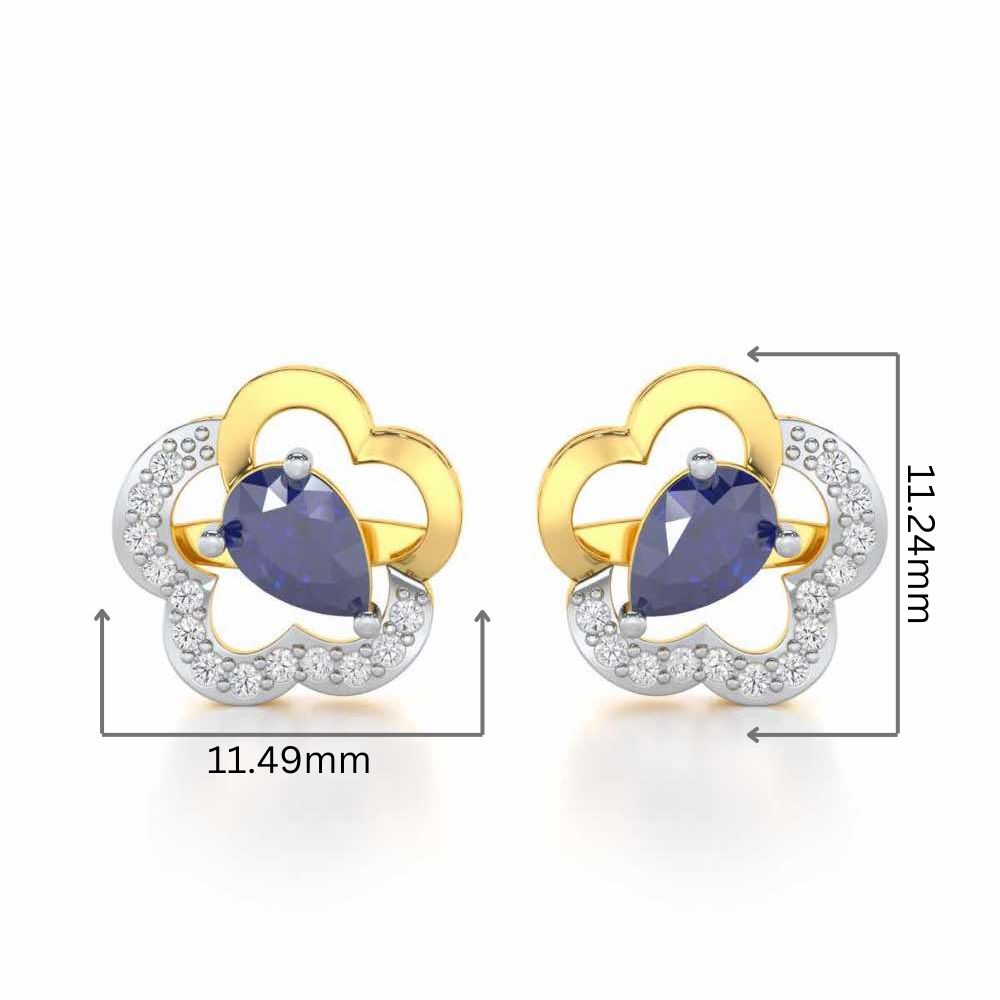 In Bloom Silver Earrings - Yellow Gold - Image 2