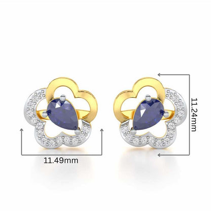 In Bloom Silver Earrings - Yellow Gold - Image 2