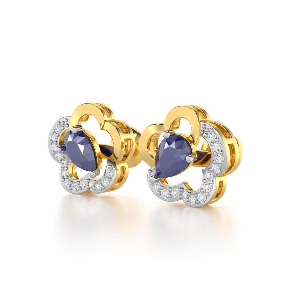 In Bloom Silver Earrings - Yellow Gold - Image 3