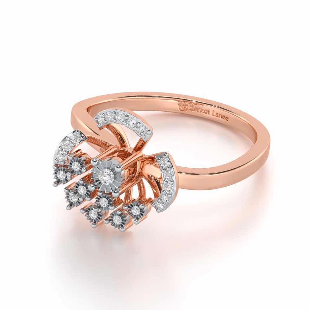 Inaya Glow Silver Ring - Rose Gold - Image 2