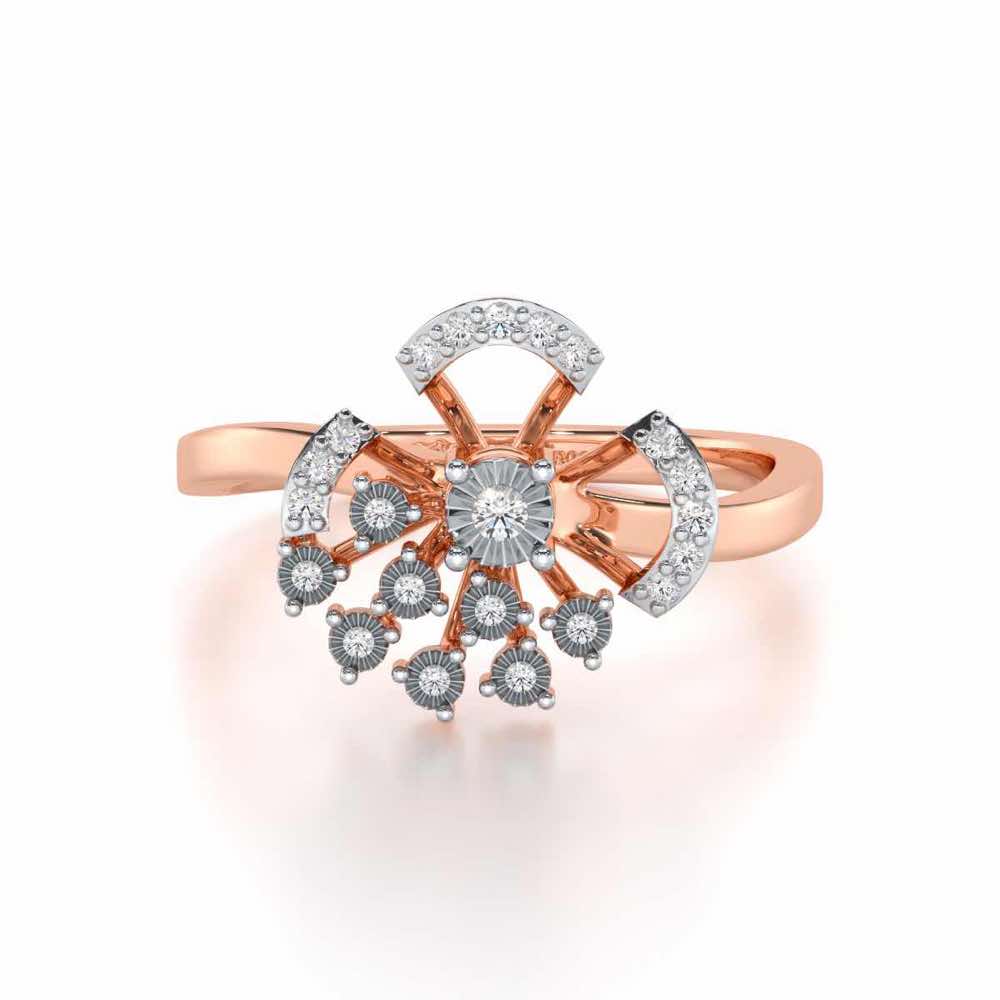 Inaya Glow Silver Ring - Rose Gold - Image 4